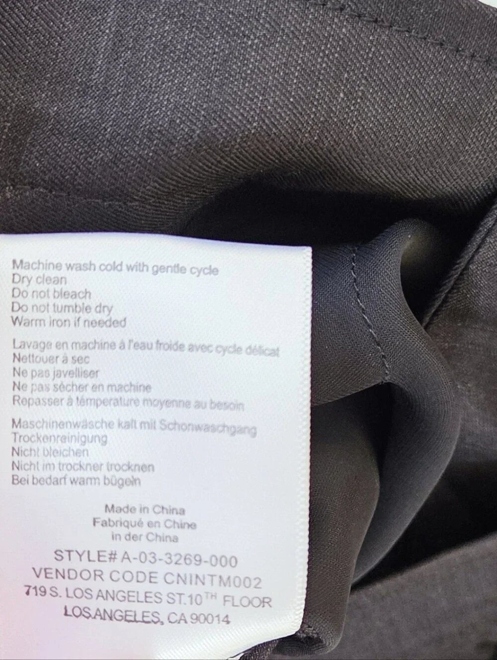 Anine Bing Carrie Wide leg Pant in Black Linen Blend Size 32
